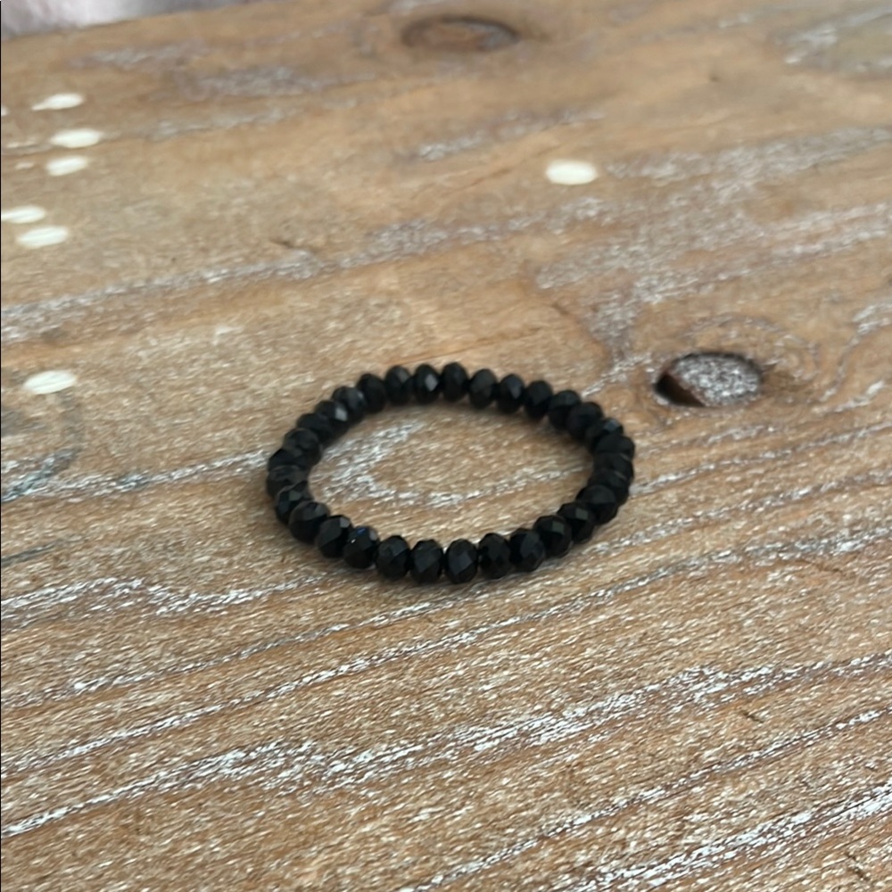Black Beaded Stretch Bracelet